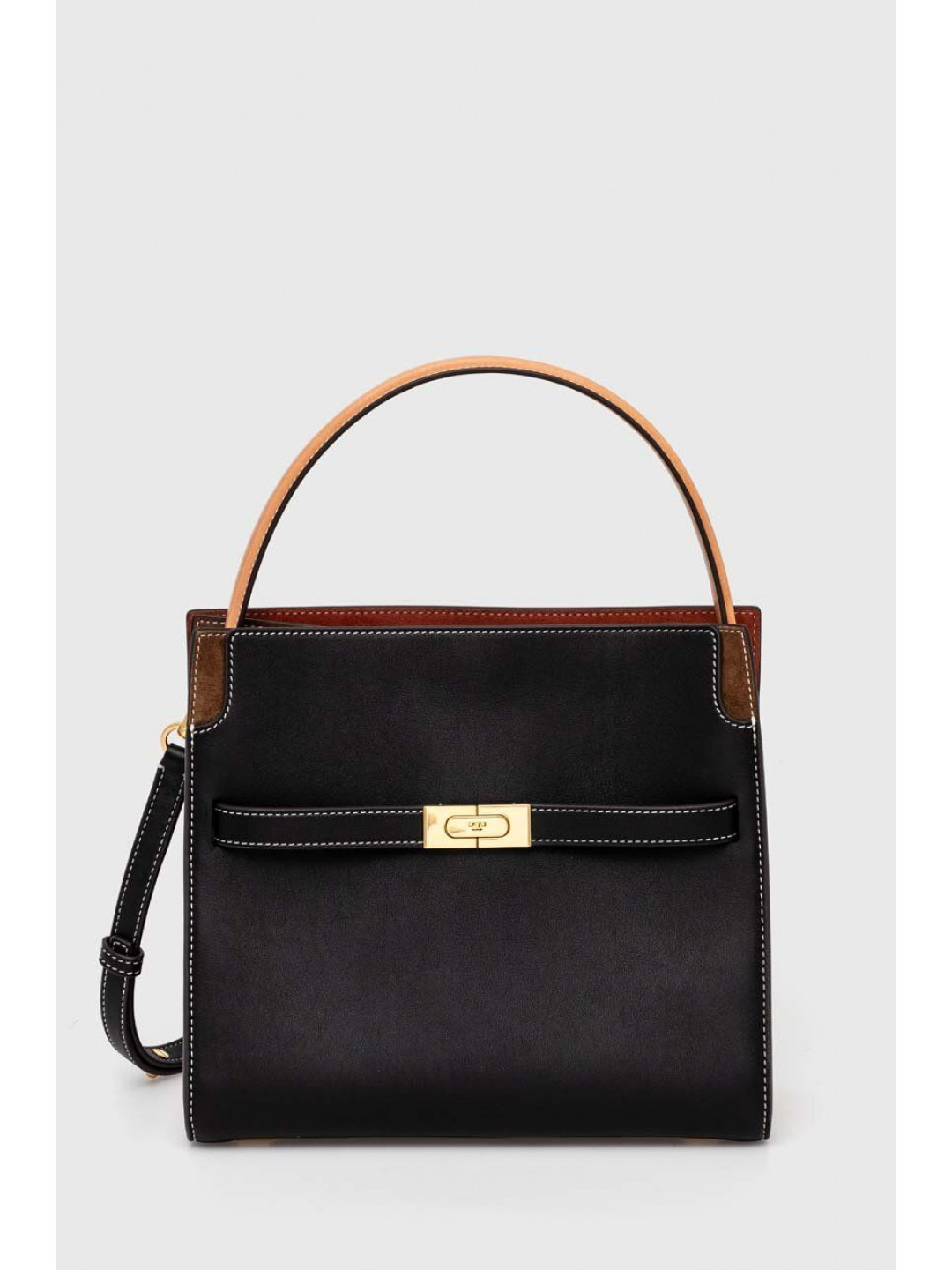 Kožená kabelka Tory Burch Lee Radziwill Small Double černá barva 61302 001